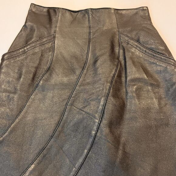 Vintage Giorgio Saint Angel Leather Pencil Skirt 6 Dinkie Tang‎ High Waisted 80s - Picture 1 of 13